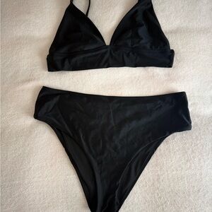 Aerie Black Bikini Swim Set